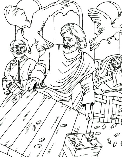 Jesus Cleanses The Temple Coloring Page Coloring Pages