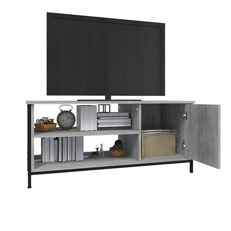 Meuble TV sonoma gris 100x40x45 cm bois d ingénierie