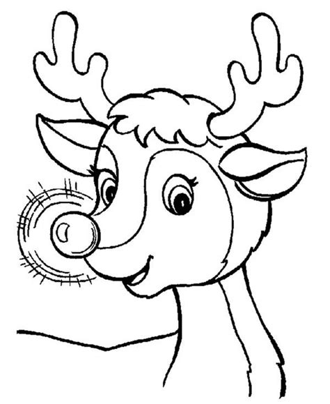 Rudolph The Red Nosed Head Coloring Page Free Printable Coloring Pages