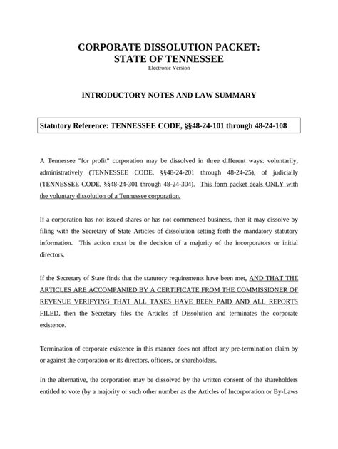 Tennessee Dissolution Complete With Ease AirSlate SignNow