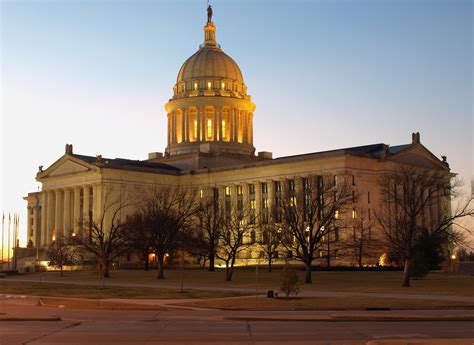 The Oklahoma State Capitol Building in Oklahoma City, south side at