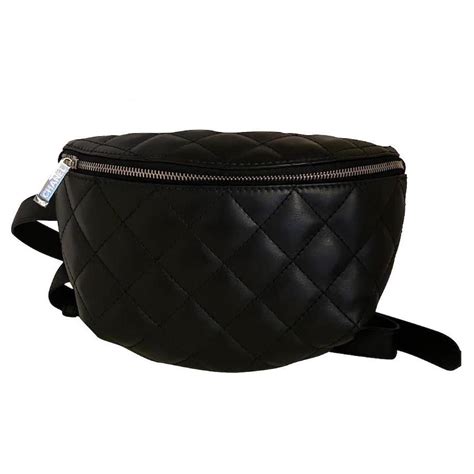 Timeless Exclusive Chanel Uniforme Belt Bag Black Leather Ref 1075039