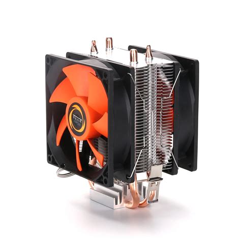 Hydraulic CPU Cooler Heatpipe Dual Fan Heatsink Radiator For Intel