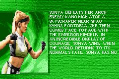 Ending For Mortal Kombat Advance Sonya Game Boy Advance