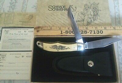 VINTAGE SCHRADE USA SCRIMSHAW 260SC WHALERS FOLDING 2 BLADE POCKET