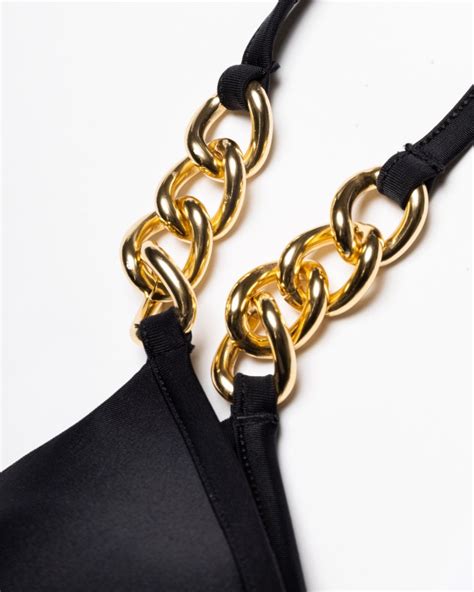 Sujetador Bikini Triangular Con Relleno Moschino Swim A Negro