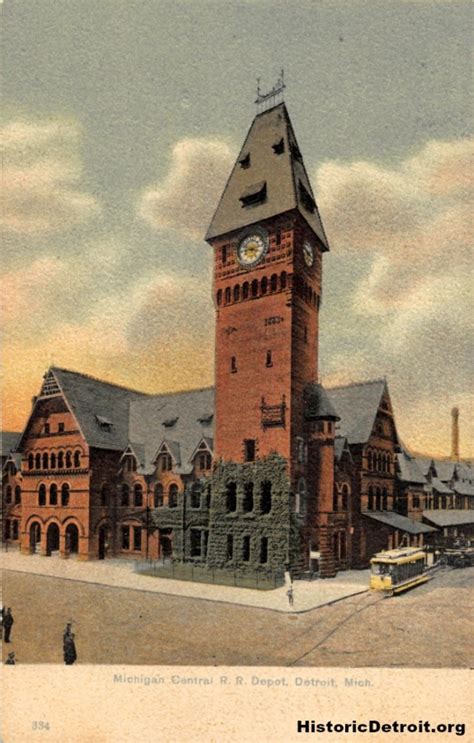 Michigan Central Railroad Depot Postcards Historic Detroit