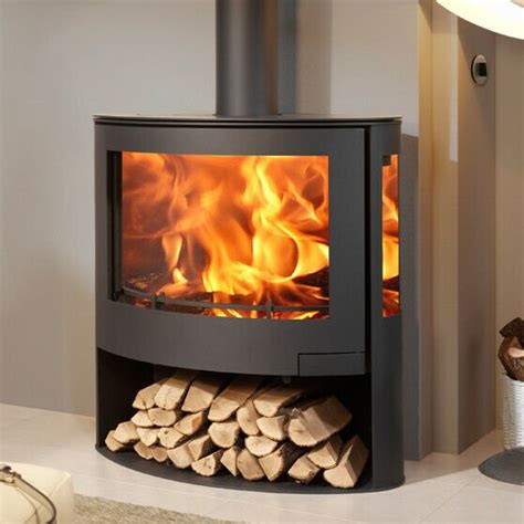 Orion Vision 10kw Curved 3 Sided Contemporary Wood Burning Multi Fuel