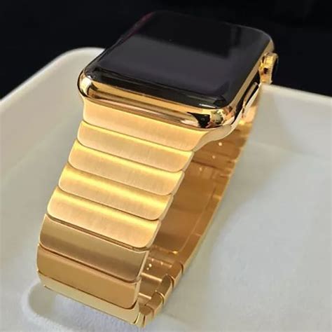 24k Gold Apple Watch Series 6 Gold Links Band 44mm De Billas Luxury Touch Of Modern