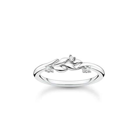 Ring Med Blad Vita Stenar Thomas Sabo Snabb Frakt Nordicspectra Se