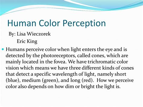 Ppt Human Color Perception Powerpoint Presentation Free Download Id867806