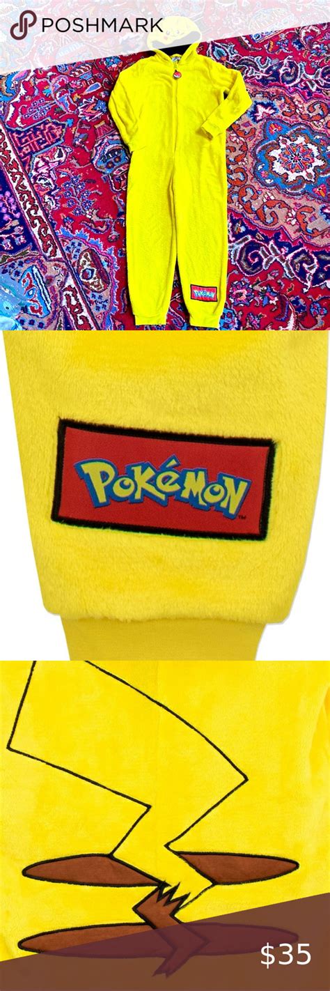 Official PokÉmon Pikachu Pajama Onesie Costume Sz 10 Onesie Costumes