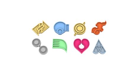 STL file POKEMON EMERALD GYM BADGES 🐉・3D printing design to download・Cults