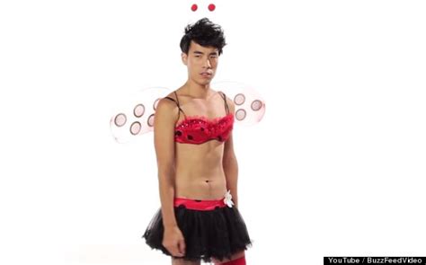 Men Try On Sexy Halloween Costumes Acknowledge How Ridiculous They