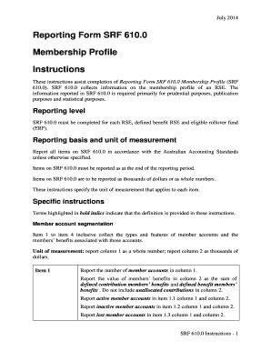 Fillable Online Reporting Form SRF 610 Fax Email Print PdfFiller