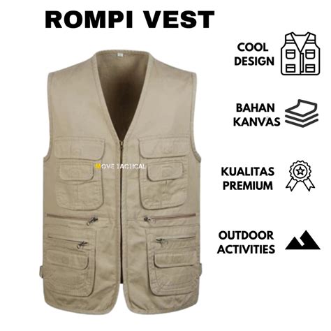 Jual Vest Rompi Premium Bahan Kanvas Twill Cotton Rompi Kpu Rompi