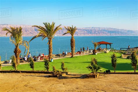 View Of Dead Sea At Kalia Beach Israel Middle East Stock Photo