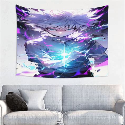 Hunter X Hunter Killua Lightning Tapestry Anime Poster Large Background