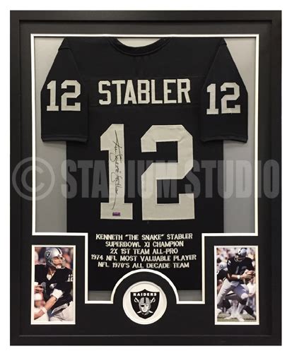 Ken Stabler Autographed Framed Raiders Jersey - The Stadium Studio