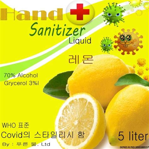 Jual Hand Sanitizer Cair Korean Lemon Liter Shopee Indonesia