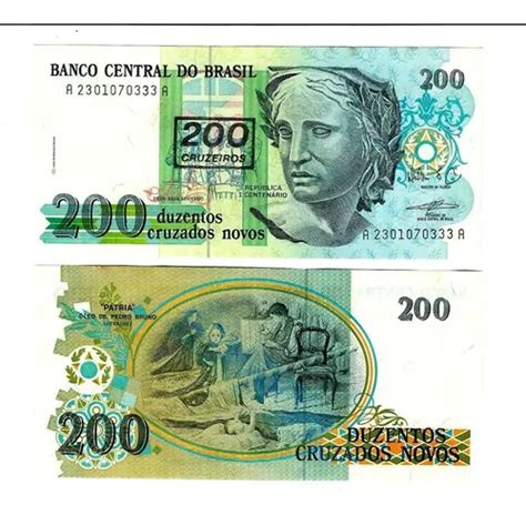 Brasil Billete 200 Cruzeiros 1990 Sobreimpreso Unc Cuotas sin interés