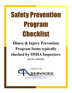 Safety Prevention Program Checklist Casbuy