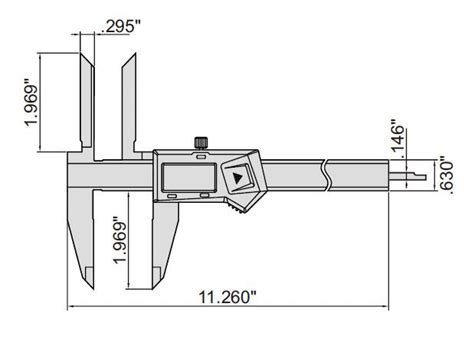 Insize Digital Caliper With Long Upper Jaws American