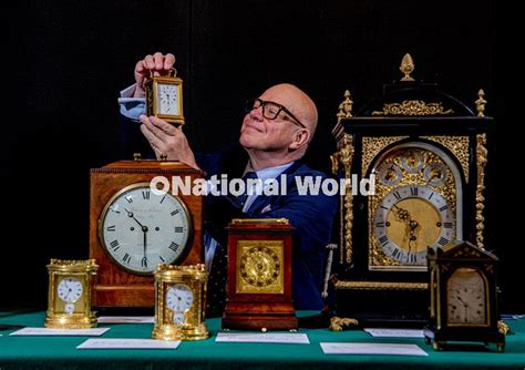 39867370 Simon Frodsham With Clocks Made By His Famous Clockmaking