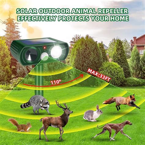 2024 Ultrasonic Animal Repellent Solar Motion Sensor Deerraccoon