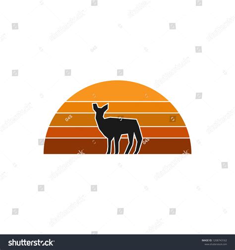 Deer Silhouette Sunset Background Stock Vector (Royalty Free ...