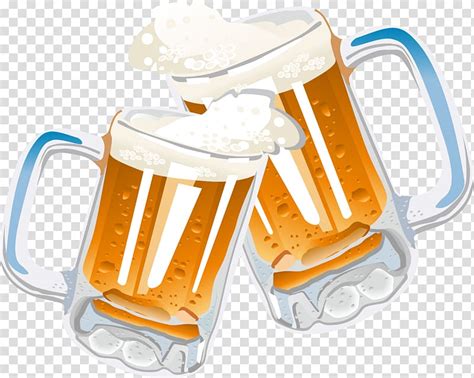 Two Clear Beer Mugs Illustration Beer Glassware Drink Cheers