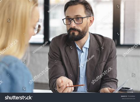 Serious Bearded Mature Man Beard Dressed Stock Photo 753349804