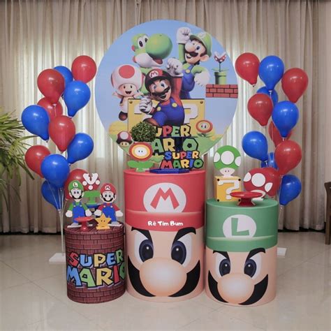 Decoração de Festa Super Mario Bros Locação Elo7