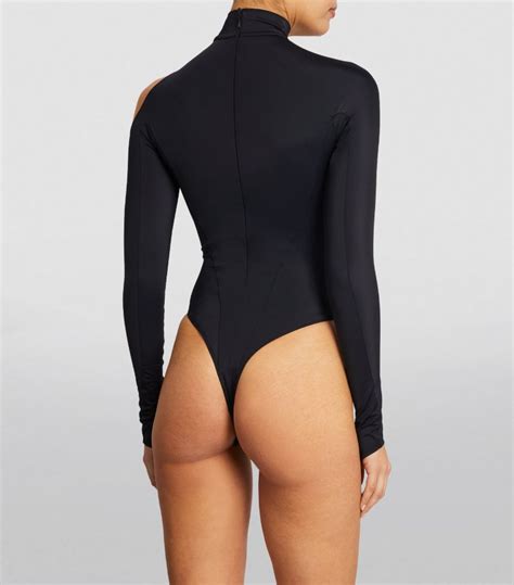 Womens Mugler Black Cut Out Bodysuit Harrods UK