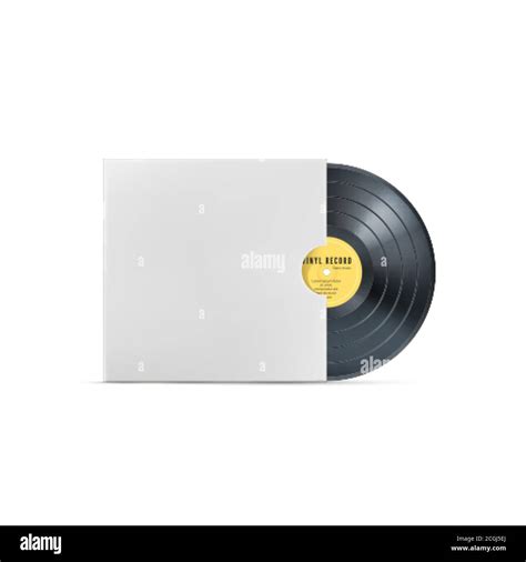 Vinyl Music Record Realistic Vintage Gramophone Disc With Cover Mockup