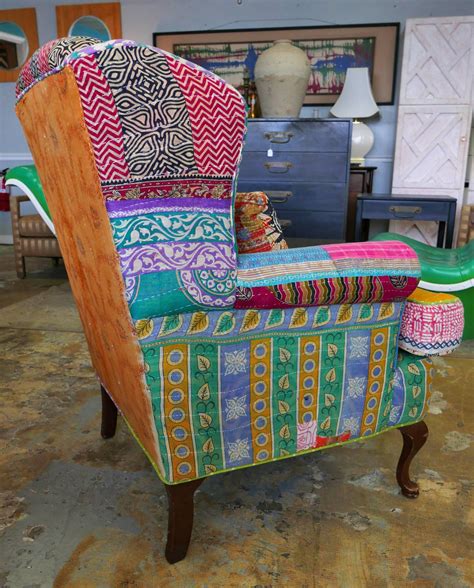 Sofa Or Wingback Chair Of Many Fabrics Upholstered In The Bohemian