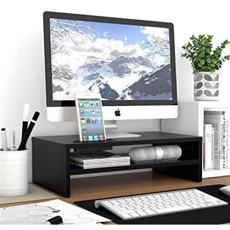 Suporte Base Monitor Duplo Notebook Ergonômico Mesinha 100 Mdf Branco