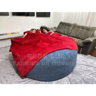 Puff Cama Gigante Redondo Suede X Sem Enchimento Sala Shopee Brasil