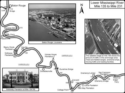 Mississippi River Mile Marker Map State Coastal Towns Map