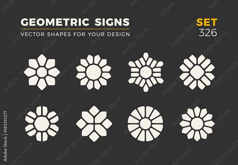 Set of eight minimalistic trendy shapes. Stylish vector logo emblems ...