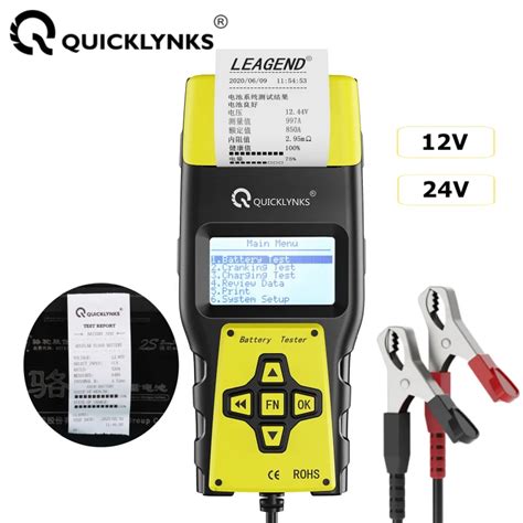 Quicklynks Ba1000 Car Battery Tester With Print Function 12v 24v Cranking Test Charging Test