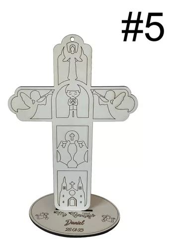 50 Cruz Mdf Ángel Personalizado 30 Cm Recuerdo Bautizo Mader en venta