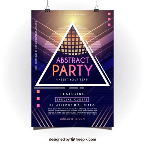 Free Vector Abstract Party Poster With Geometric Style