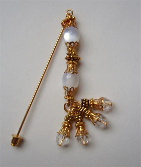 Cats Eye Gold Hijab Pin Beaded Jewelry Hijab Pins Accessories