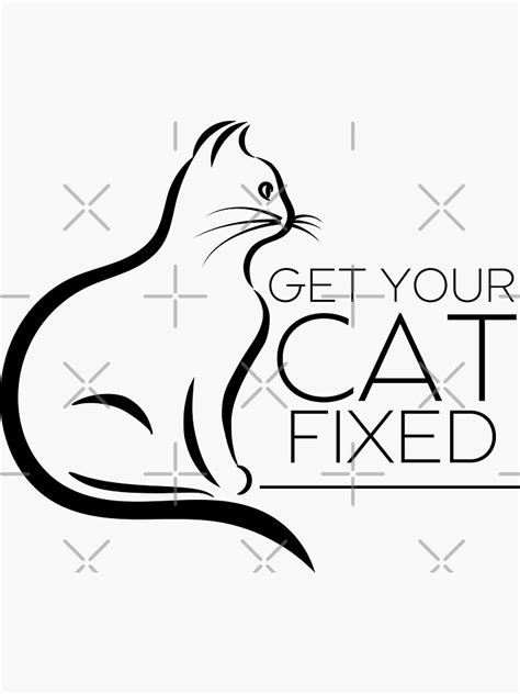 Get Your Cat Fixed Sticker For Sale By Denel Arts Redbubble