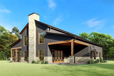 Plan Mtl Rustic Story Barndominium Style House Plan Under