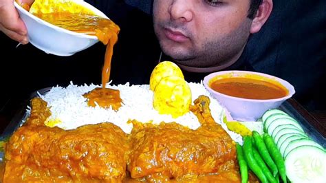 Eating Extremely Spicy Chicken Currykosha Egg With Basmati Rice Asmr