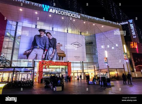 BUCHAREST, ROMANIA - December 25, 2017: Exterior of AFI Cotroceni ...