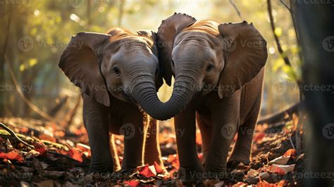 Photo Of Heart Melting Two Elephants With An Emphasis On Expression Of