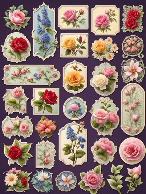 Pin By TammyAnnesTreasures On Floral Stickers In 2024 Vintage